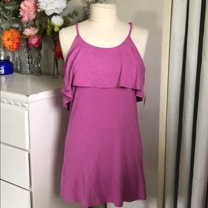Purple (Mulberry) Ruffle Jersey Knit Dress XS